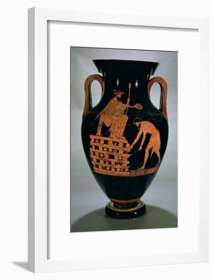 Attic Red-Figure Belly Amphora Depicting Croesus on His Pyre, from Vulci, circa 500-490 BC-Myson-Framed Giclee Print