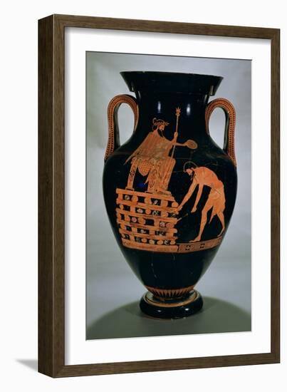 Attic Red-Figure Belly Amphora Depicting Croesus on His Pyre, from Vulci, circa 500-490 BC-Myson-Framed Giclee Print