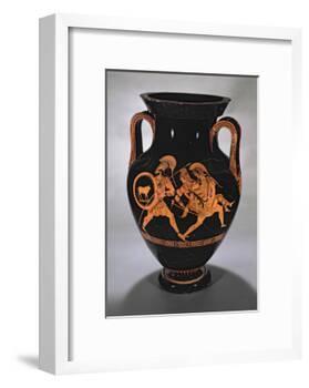 Attic Red-Figure Belly Amphora Depicting the Abduction of Antiope with Theseus and Pirithous-Myson-Framed Giclee Print