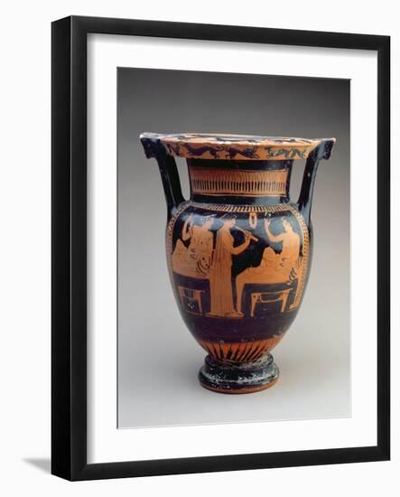 Attic Red-Figure Column Krater with a Symposium Scene of a Flute Player-null-Framed Giclee Print