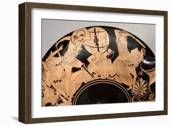 Attic Red-Figure Cup Depicting Scenes from the Trojan War, circa 490 BC-Brygos Painter-Framed Giclee Print