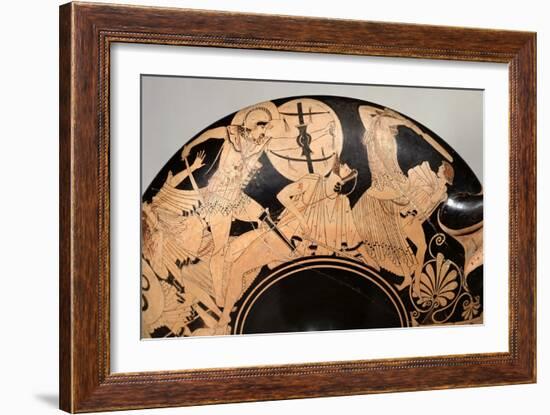 Attic Red-Figure Cup Depicting Scenes from the Trojan War, circa 490 BC-Brygos Painter-Framed Giclee Print