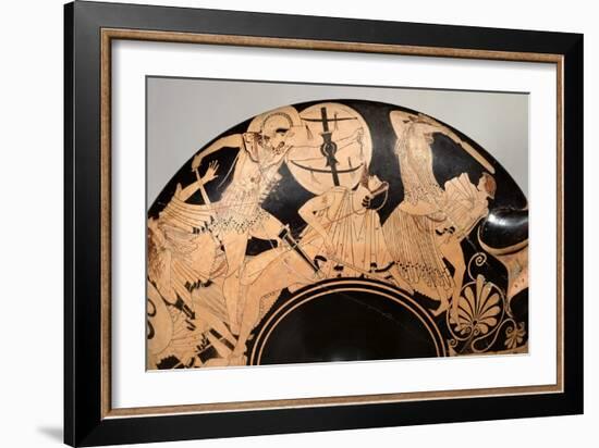 Attic Red-Figure Cup Depicting Scenes from the Trojan War, circa 490 BC-Brygos Painter-Framed Giclee Print