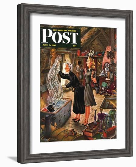 "Attic Treasure," Saturday Evening Post Cover, June 7, 1947-Constantin Alajalov-Framed Giclee Print