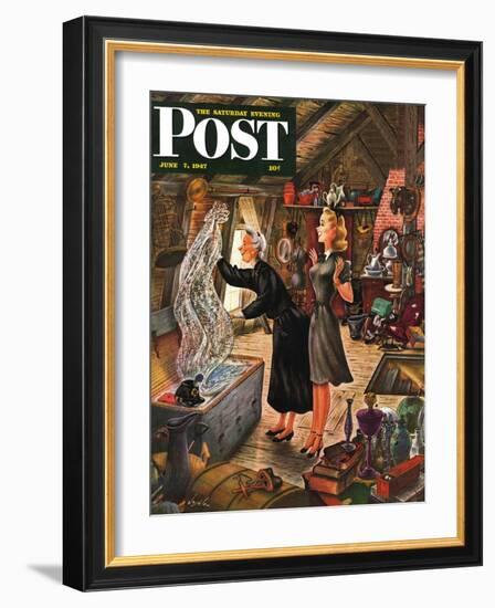 "Attic Treasure," Saturday Evening Post Cover, June 7, 1947-Constantin Alajalov-Framed Giclee Print