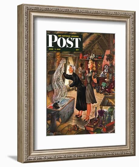 "Attic Treasure," Saturday Evening Post Cover, June 7, 1947-Constantin Alajalov-Framed Giclee Print