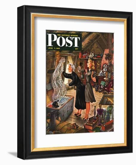 "Attic Treasure," Saturday Evening Post Cover, June 7, 1947-Constantin Alajalov-Framed Giclee Print