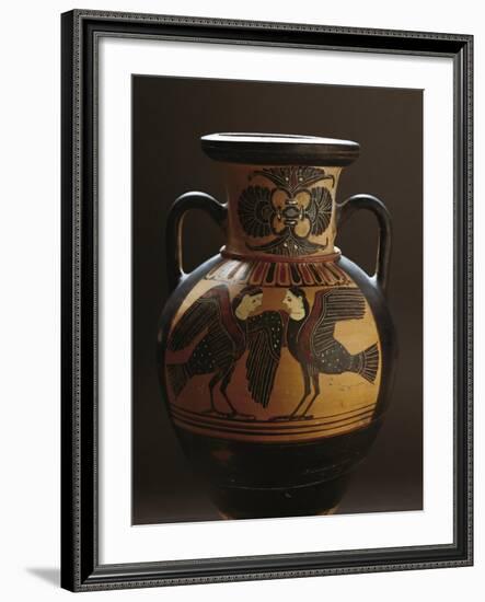 Attic Vase Depicting Two Harpies, Black-Figure Pottery, 5th Century BC-null-Framed Giclee Print