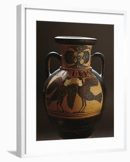 Attic Vase Depicting Two Harpies, Black-Figure Pottery, 5th Century BC-null-Framed Giclee Print