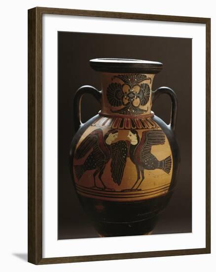 Attic Vase Depicting Two Harpies, Black-Figure Pottery, 5th Century BC-null-Framed Giclee Print