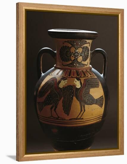 Attic Vase Depicting Two Harpies, Black-Figure Pottery, 5th Century BC-null-Framed Premier Image Canvas