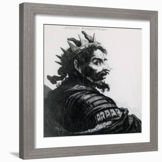 Attila (C. 385-453). Ruler of the Huns. Engraving-null-Framed Giclee Print