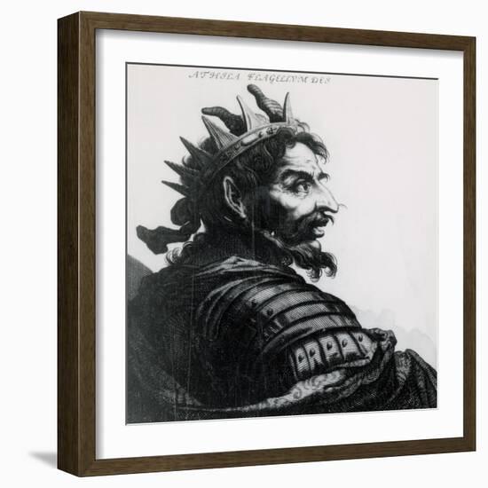 Attila (C. 385-453). Ruler of the Huns. Engraving-null-Framed Giclee Print