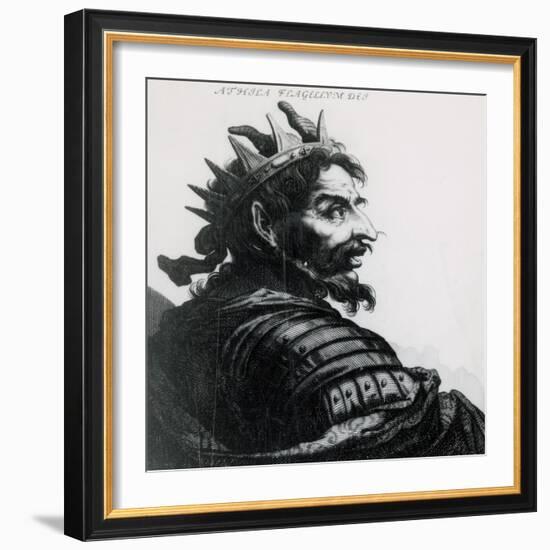 Attila (C. 385-453). Ruler of the Huns. Engraving-null-Framed Giclee Print