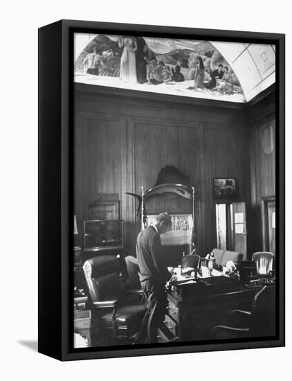 Attorney General Robert F. Kennedy Standing at His Desk-null-Framed Premier Image Canvas
