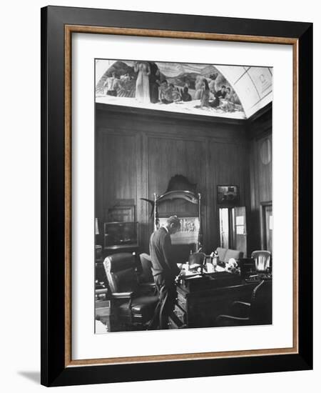 Attorney General Robert F. Kennedy Standing at His Desk-null-Framed Photographic Print