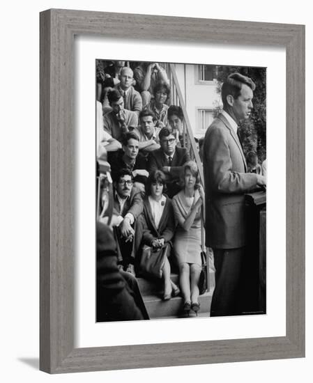 Attorney General Robert F. Kennedy Talking During a Meeting-George Silk-Framed Photographic Print