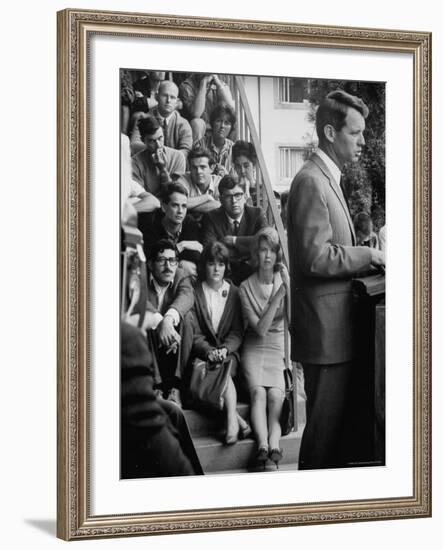 Attorney General Robert F. Kennedy Talking During a Meeting-George Silk-Framed Photographic Print