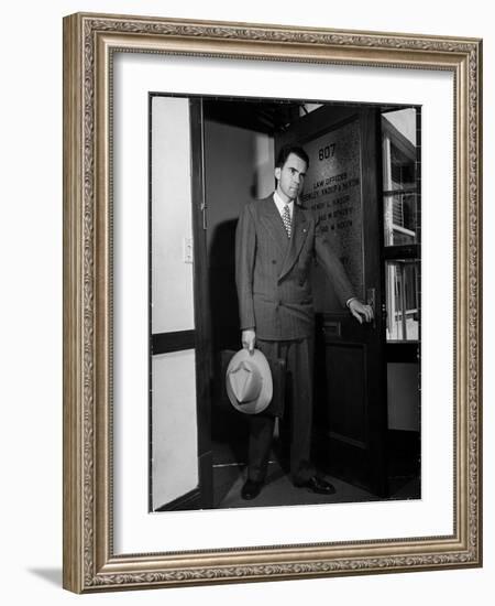 Attorney Richard Nixon in the Doorway of Law Office After Returning From WWII to Resume His Career-George Lacks-Framed Photographic Print