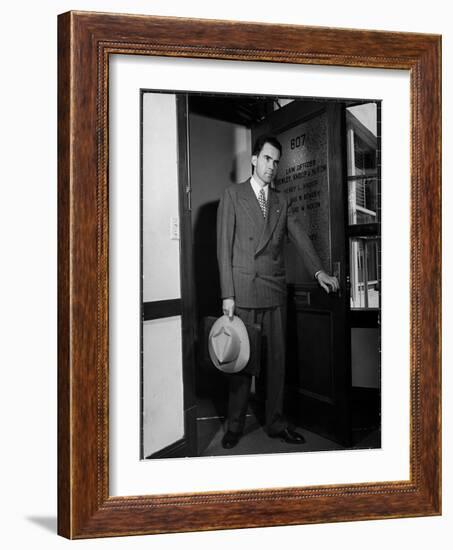 Attorney Richard Nixon in the Doorway of Law Office After Returning From WWII to Resume His Career-George Lacks-Framed Photographic Print