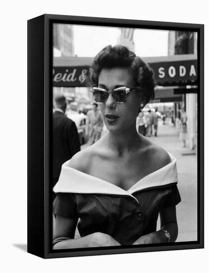 Attractive Young Woman in Manhattan-Lisa Larsen-Framed Premier Image Canvas