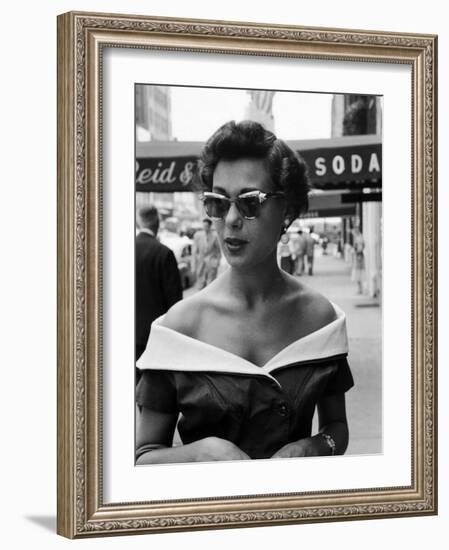 Attractive Young Woman in Manhattan-Lisa Larsen-Framed Photographic Print