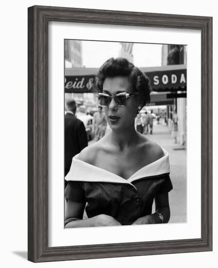 Attractive Young Woman in Manhattan-Lisa Larsen-Framed Photographic Print