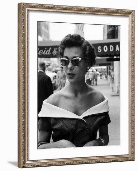 Attractive Young Woman in Manhattan-Lisa Larsen-Framed Photographic Print