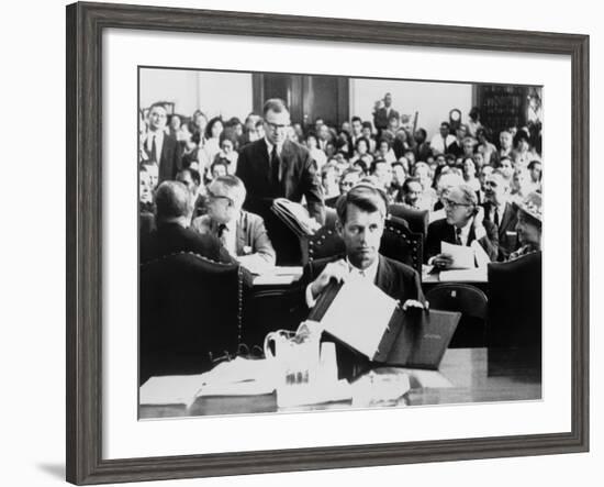 Atty, Gen. Robert Kennedy Testifying on the Civil Rights Bill in June 1963-null-Framed Photo