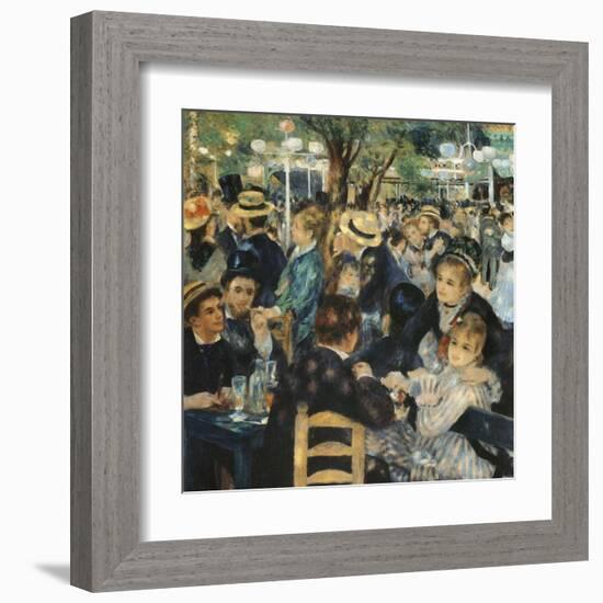 Au bal du moulin de la galette-Pierre-Auguste Renoir-Framed Art Print