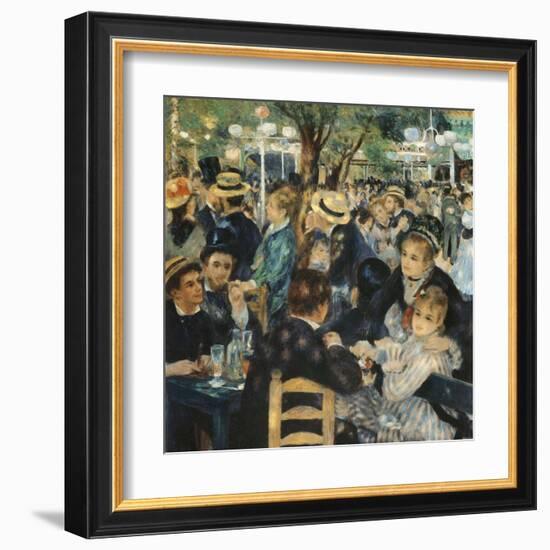 Au bal du moulin de la galette-Pierre-Auguste Renoir-Framed Art Print