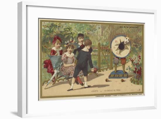 Au Bon Marche Cards Featuring Children's Games-null-Framed Giclee Print