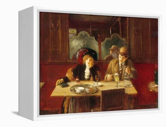 Au café, l'absinthe-Jean Béraud-Framed Premier Image Canvas