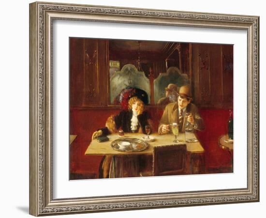 Au café, l'absinthe-Jean Béraud-Framed Giclee Print