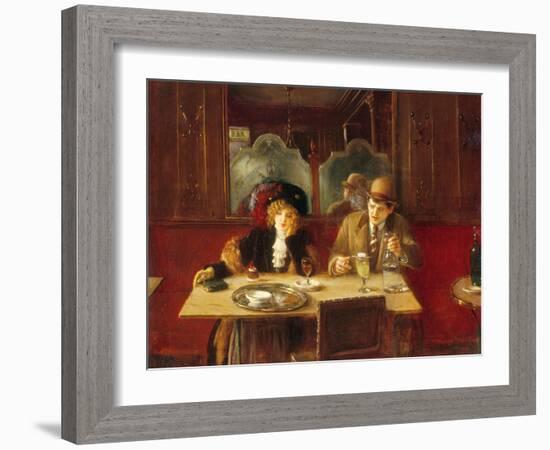 Au café, l'absinthe-Jean Béraud-Framed Giclee Print