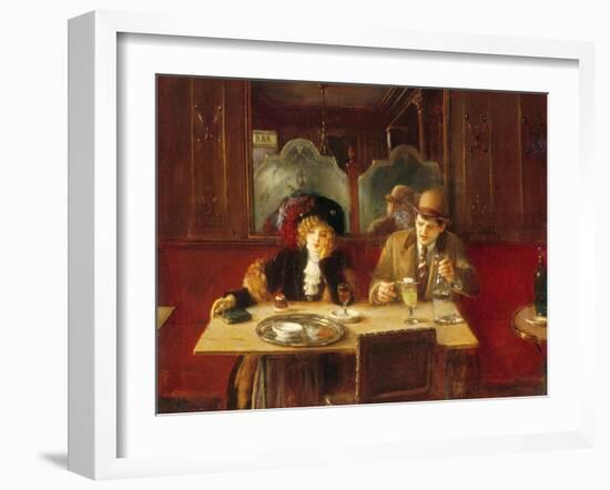 Au café, l'absinthe-Jean Béraud-Framed Giclee Print