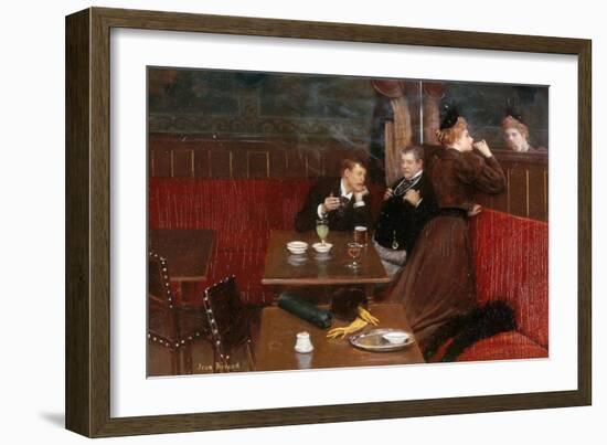 Au café, trois personnages-Jean Béraud-Framed Giclee Print