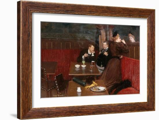 Au café, trois personnages-Jean Béraud-Framed Giclee Print