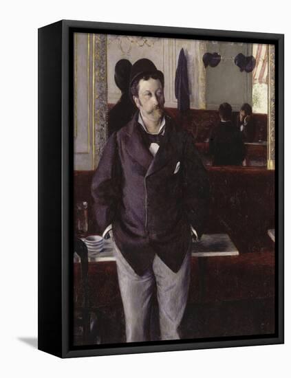 Au café-Gustave Caillebotte-Framed Premier Image Canvas