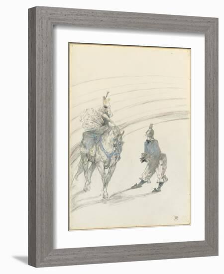 Au Cirque: Ecuyère De Panneau, 1899 (Pencil, Black Conté Crayon & Coloured Crayon on Paper)-Henri de Toulouse-Lautrec-Framed Giclee Print