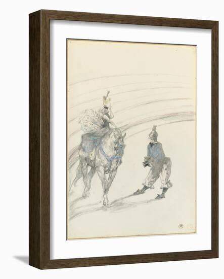 Au Cirque: Ecuyère De Panneau, 1899 (Pencil, Black Conté Crayon & Coloured Crayon on Paper)-Henri de Toulouse-Lautrec-Framed Giclee Print