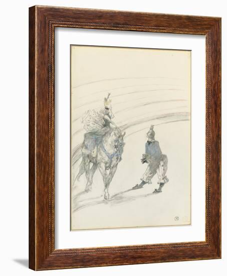 Au Cirque: Ecuyère De Panneau, 1899 (Pencil, Black Conté Crayon & Coloured Crayon on Paper)-Henri de Toulouse-Lautrec-Framed Giclee Print