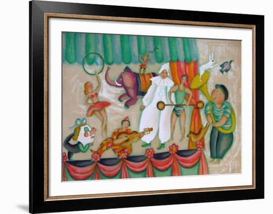 Au Cirque - Pierrot-Françoise Deberdt-Framed Premium Edition