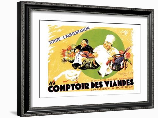 Au Comptoir des Viandes-null-Framed Art Print