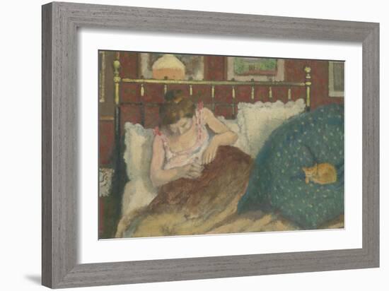 Au lit, dit aussi La femme au chat-Georges Lemmen-Framed Giclee Print