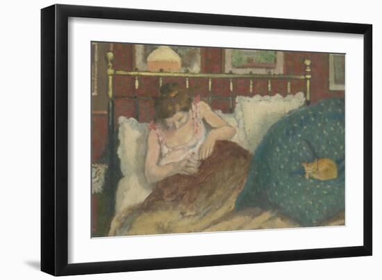 Au lit, dit aussi La femme au chat-Georges Lemmen-Framed Giclee Print