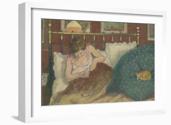 Au lit, dit aussi La femme au chat-Georges Lemmen-Framed Giclee Print