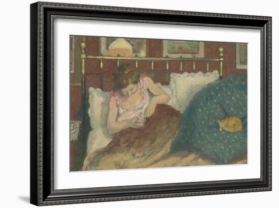 Au lit, dit aussi La femme au chat-Georges Lemmen-Framed Giclee Print