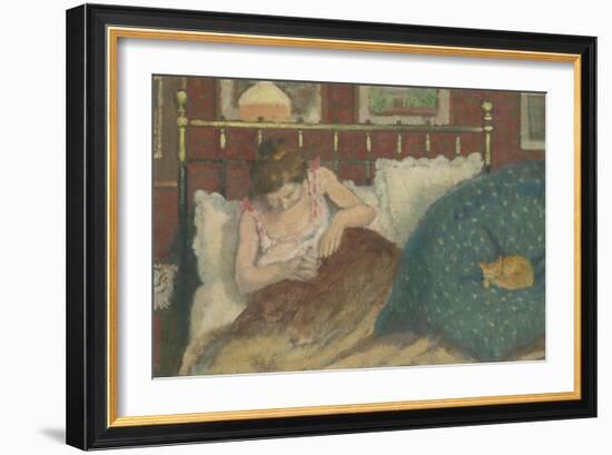 Au lit, dit aussi La femme au chat-Georges Lemmen-Framed Giclee Print