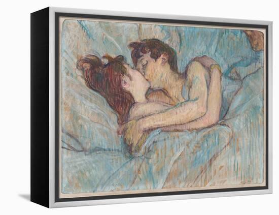 Au Lit: Le Baiser, 1892 (Peinture À L’Essence on Board)-Henri de Toulouse-Lautrec-Framed Premier Image Canvas